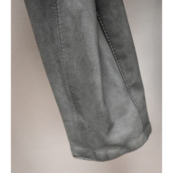 Roncarati | Gray Leather Moto Zip Jacket Size: 42 / Approx. US 8 - Picture 7 of 16